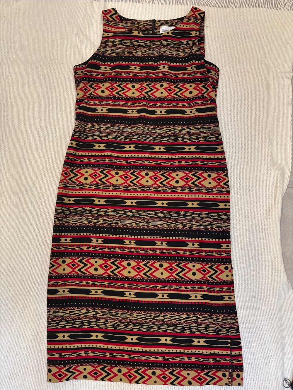 Danny & Nicole 16 long aztec print dress western boho tribal sleeveless